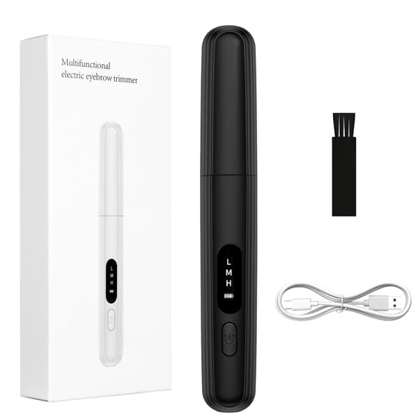 Hårtrimmer, USB genopladelig til ansigt, læber, hals, ben (sort)
