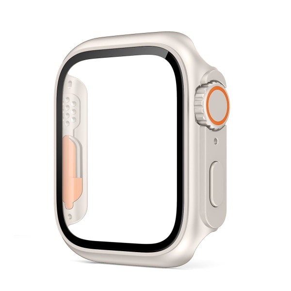 Beskyttelsesskall av herdet glass for Apple Watch 8 7 45 mm 41 mm Anti-dråpe Anti-ripe Watch Case For Iwatch 6 5 4 Se 44 ​​mm 40 mm 45mm Starlight color