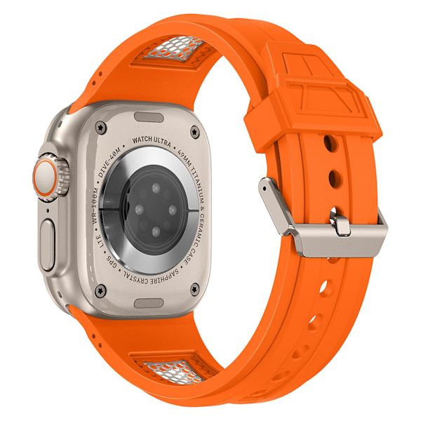 TPU Rem til Apple Watch Ultra 2 Ultra 49mm / Series 9 8 7 45mm / 6 5 4 SE (2022) SE (2023) SE 44mm / 3 2 1 42mm Orange Titanium