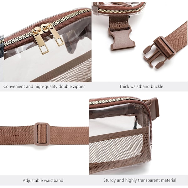 Klar Fanny Pack Bältesväska Midjeväska Crossbody Väskor Bum Bag För Kvinnor Träning Shopping Resor Vit
