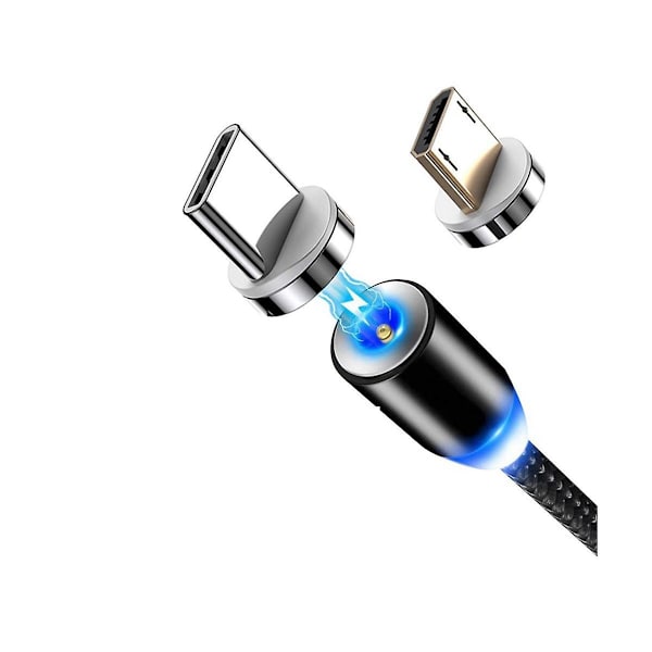 USB Magnetisk Laddningskabel, Magnetisk Laddningssladd 540 Rotation Magnetisk Telefonladdare (2 m)