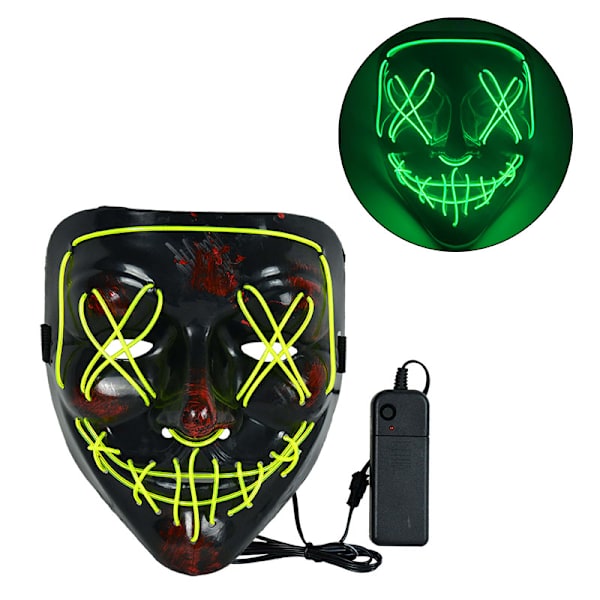 Cosmask Halloween Neon Mask Led Mask Masque Masquerade Party Masker Lys Glow In The Dark Morsomme masker Cosplay kostymeutstyr 8