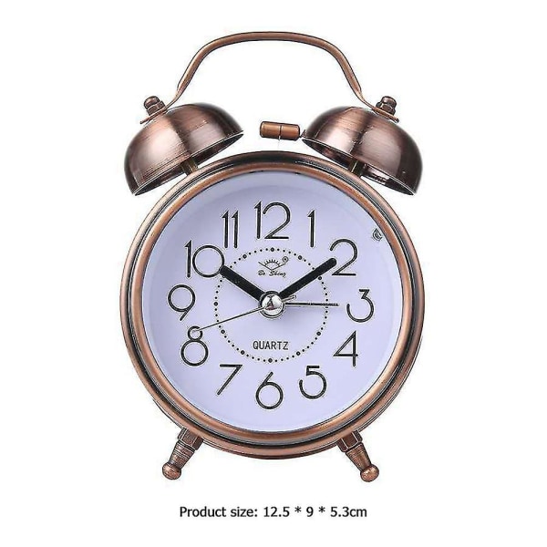 3 tommer klassisk vækkeur Vintage Retro Silent Pointer Clocks højt Brown