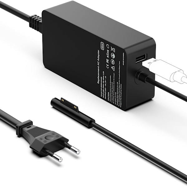Laddare för 65W Surface Pro 9/8/7/7+/6/5/4/3/X Surface Laptop