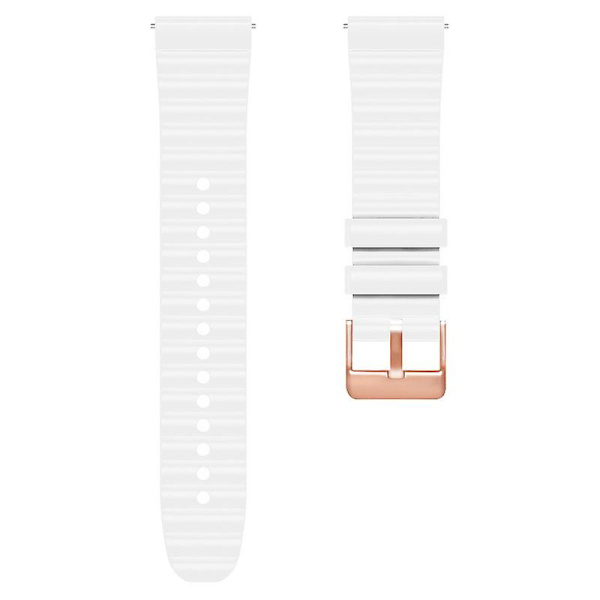 Vaakasuuntaiset raidat -ranneke Samsung Galaxy Watch6:lle / Watch6 Classicille / Watch 5 Prolle / Watch4:lle, kaksiväri 20 mm silikonia White Pink