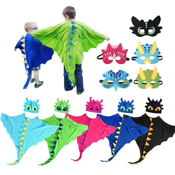 Dinosaur Kostume Med Hat Egnet Til Fest Halloween Sort