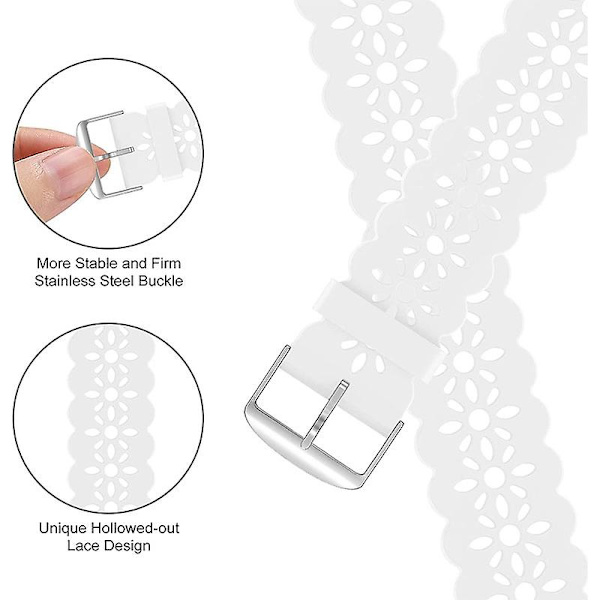 Smartwatch-armband handledsrem för Apple Watch Series 9/8/7 41mm/6/5/4/SE (2023)/SE(2022)/SE 40mm/3/2/1 White L Apple Watch Series 9 4