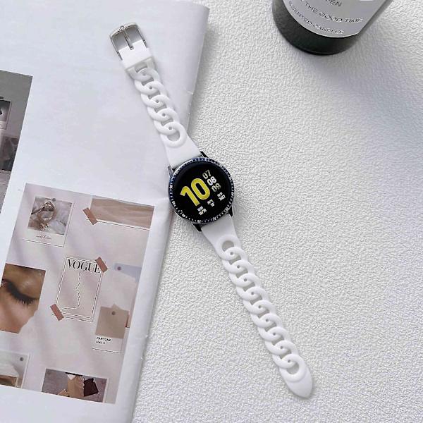 Til Garmin Venu 2 Plus/Samsung Galaxy Watch4 Watch Band 20mm Circle Design Udskiftningsrem White, White A Samsung Galaxy Watch A