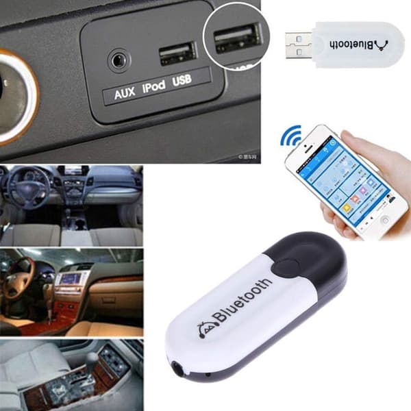 Bluetooth-mottaker 3.5 mm trådløs stereolydmottaker (svart)