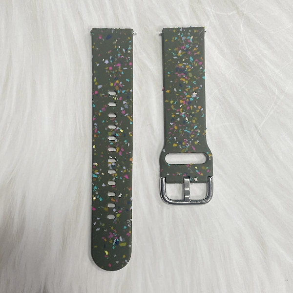 For Samsung Galaxy Watch3 41mm/Huawei Watch GT 2 42mm udskiftningsrem 20mm mønstret urrem Green C Samsung Galaxy Watch3