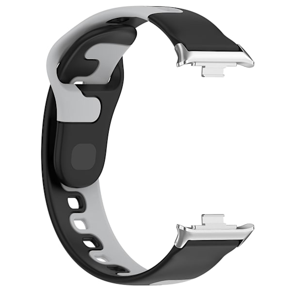 Silikoneurrem til Xiaomi Smart Band 8 Pro, dobbelt farve udskiftningsurrem Black Grey