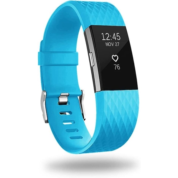 Fitbit Charge 2, Classic & Special Edition säädettävien urheilurannekkeiden kanssa yhteensopivat vaihtonauhat Large cerulean