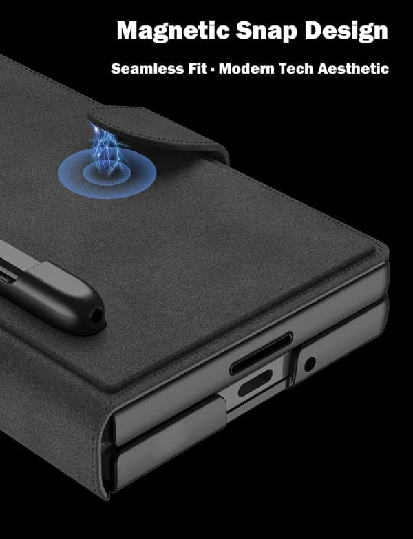 Etui til Samsung Z Fold 7, med støtte og penn Black