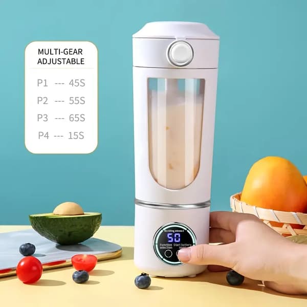 Juicer Kompakt 700 ml med digitalt display og 12 knive (lyserød)