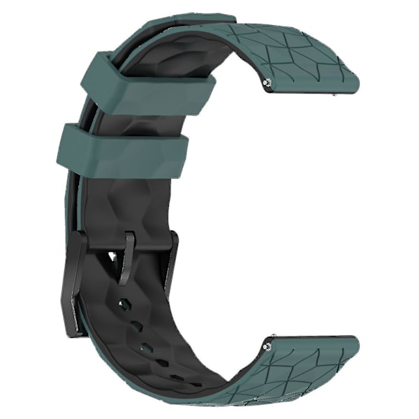 Urrem til Huami Amazfit GTR 4 46mm, Fodboldmønster Tofarvet 22mm Silikone Urrem Olive Green Black F Garmin Forerunner 255