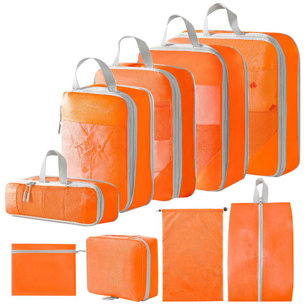 Resväska Organiseringsväska Set, 9-pack (Orange)