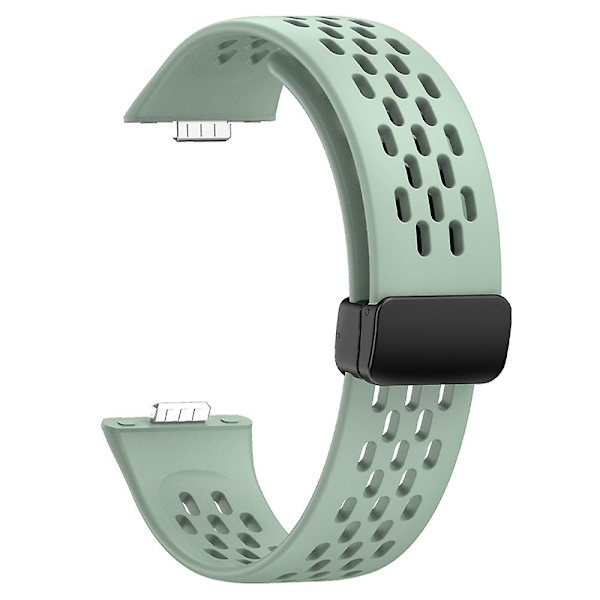 Huawei Watch Fit 3 -silikoniranneke, ontto hihna magneettisella taittolukolla Grey Green