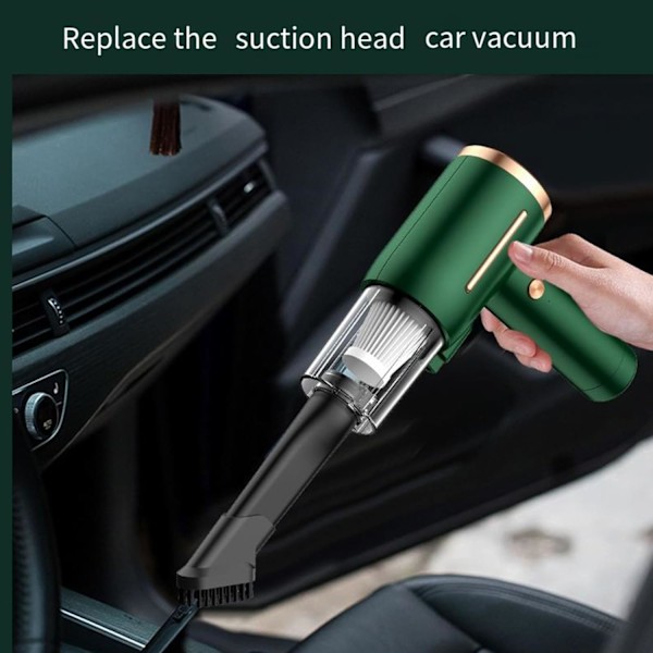 Johdoton autonimuri, 2-in-1 johdoton kannettava UV-punkkien vastainen imuri (vihreä)