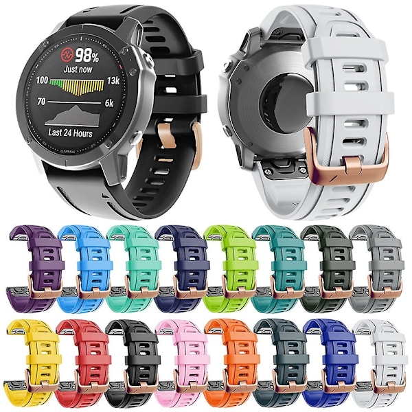 20mm spenne silikonrem for Garmin Fenix 7S / 6S Pro / 5S Plus Grey