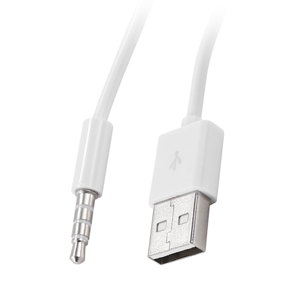 3,5 mm stik lyd AUX til USB 2.0 stik adapter opladningskabel 1M hvid