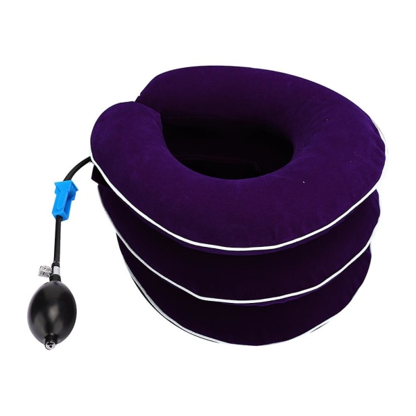 Täytettävä kauluri aikuisten kotikäyttöön, niskavenytyslaitteet, vetotuki Purple