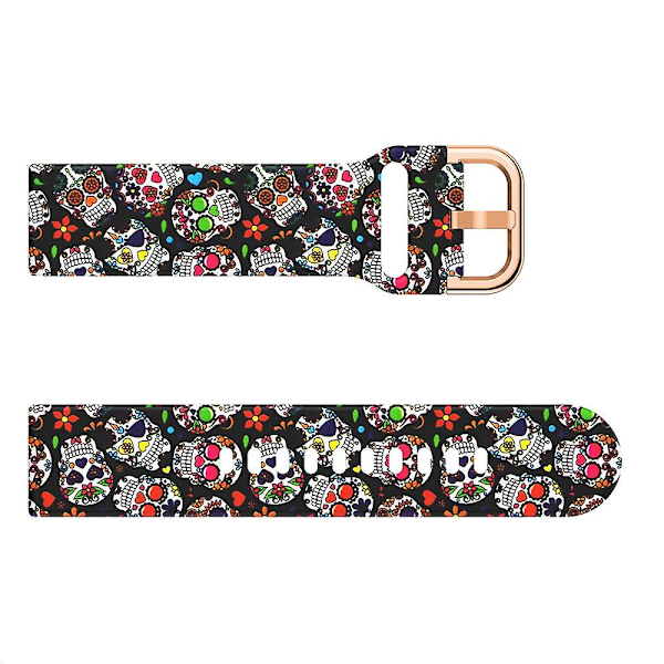 Färgglatt mönstrat silikonklockarmband för Samsung Galaxy Watch Active 22mm Multicolor D