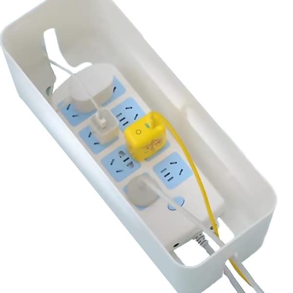 Kabelhanteringsbox Medium organizer för förlängningssladd Power Stripe Surge Protector Wire Management Organizer White M