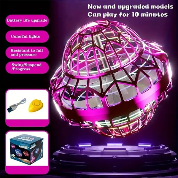 Flyvende boldlegetøj - Ufo Smart Sensor Svævende bold med LED-lys (Pink)