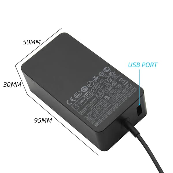 Laddare - 48W 12V 3.6A För Microsoft Surface Pro1 Pro2 Rt1 2, Laddare 5V 1A