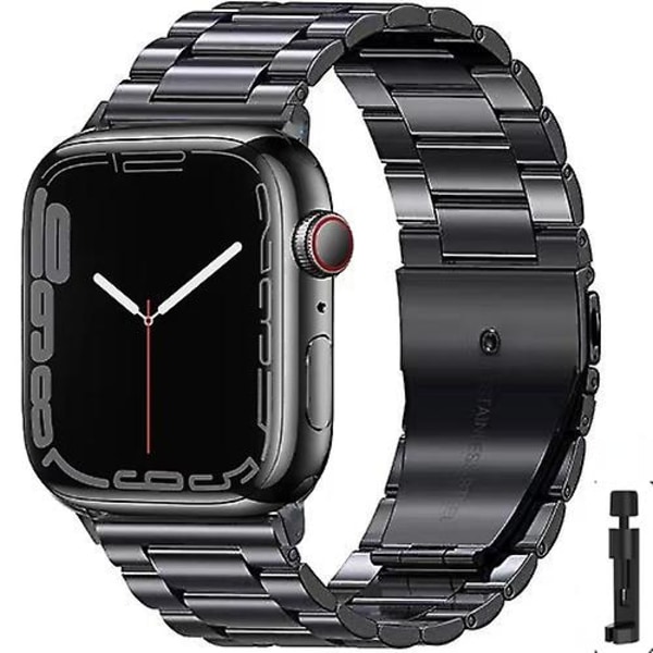 Metallrem for Apple Watch Ultra 49 mm 8 7 45 mm 41 mm Smart Watch-armbånd i rustfritt stål for Iwatch 6 5 4 3 Se 44 ​​mm 42 mm 40 mm For iwatch 8 45mm Black and tool