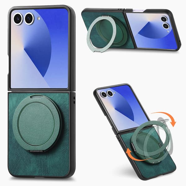Etui til Samsung Galaxy Z Flip 7, med svingbart stativ Green