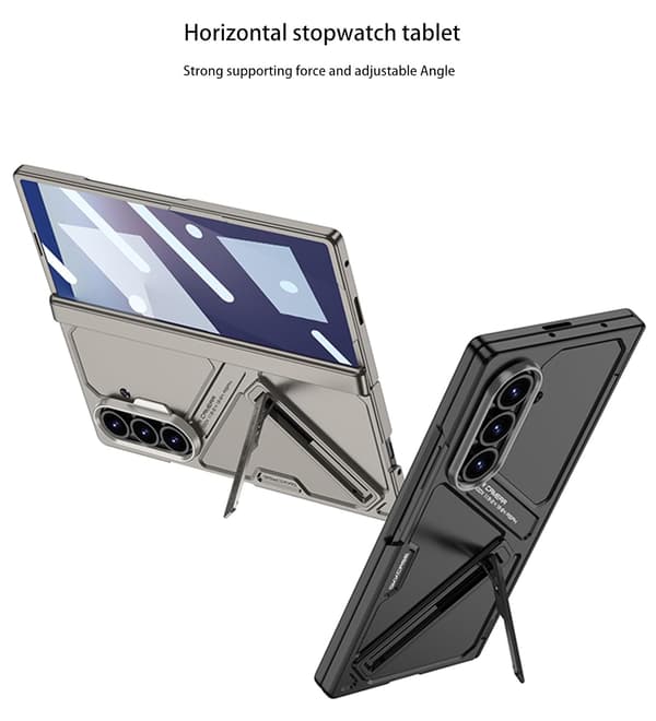 Etui til Samsung Z Fold 7, hængselbeskyttelse PC + hærdet glas Titanium Gray