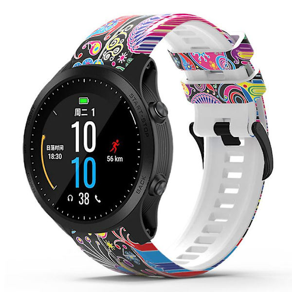 Til Garmin Forerunner 965/955/945/935 Hurtigudløselig Urrem Silikonemønstret Udskiftningsrem Style F