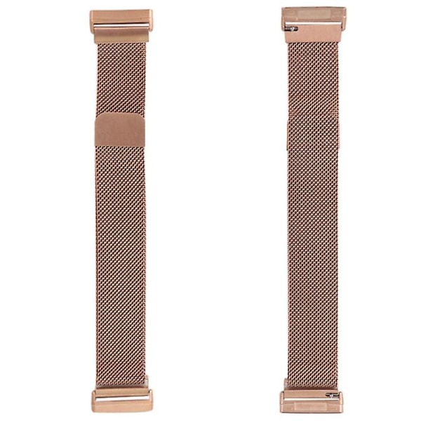 För Fitbit Versa 4 / Versa 3 20mm Milanese Magnetic Metal Split Split Watch Band EUW Rose Gold