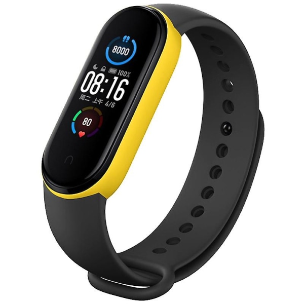 For Xiaomi Mi Band 6 (ca8856) silikonklokkerem Black Yellow