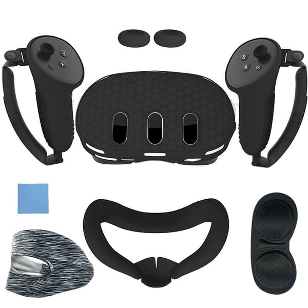 7-i-1 VR-tilbehørssæt til Meta Quest 3 (sort)