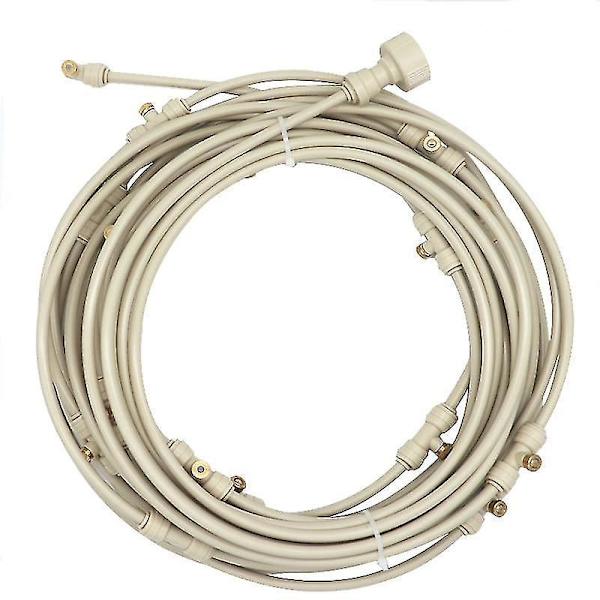 Outdoor Misting System Kit Sprinkleri Messinki Suutin Vesijäähdytys Mist Garden 12m Beige