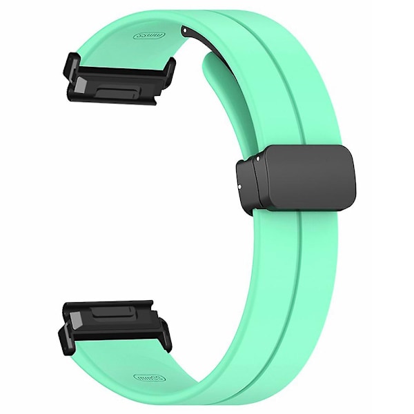 Til Garmin Fenix 7 / 6 / 5 22mm Rem til håndled Fleksibel silikoneurrem med magnetisk spænde Mint Green