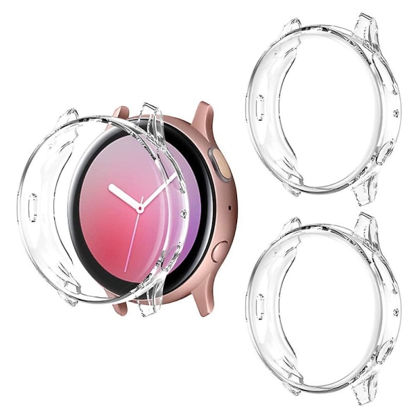 2 stk kompatibel med Galaxy Watch Active2-deksel 40 mm, 2 pakker myk Tpu-støtfanger full rundt skjermbeskytterdeksel for Samsung Galaxy Watch Active 2 40 mm