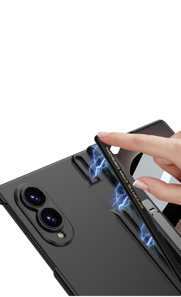 Etui til Samsung Galaxy Z Fold 8, med pen og støttefod, fuld dækning Silver