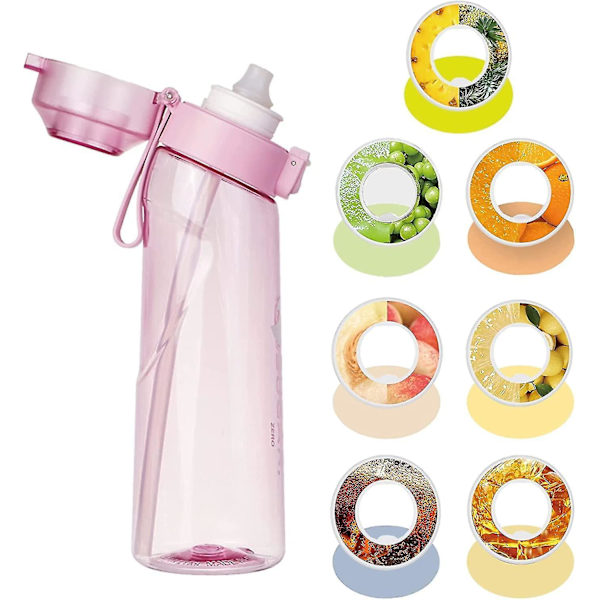 Fruktdoft luktande vattenflaska med sugrör, BPA-fri och läcksäker gymflaska idealisk för fitness och utomhus(650 ml) Pink 650ml