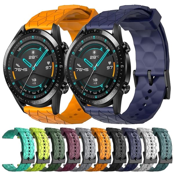 Fodboldmønstret urrem til Huawei GT2 46mm Navy Blue