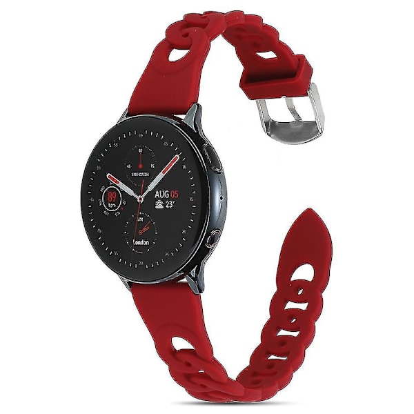 Til Garmin Venu 2 Plus/Samsung Galaxy Watch4 Watch Band 20mm Circle Design Udskiftningsrem Wine red, Wine Red F Samsung Galaxy Watch A