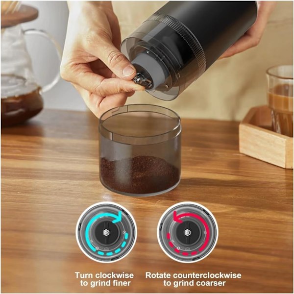 Elektrisk kaffekvern, keramisk kjerne, justerbar pulvertykkelsesmaskin (blå)