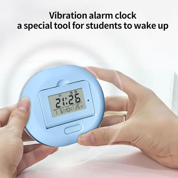 Sengevibrator Vækkeur med, Ekstra Høj Alarm & Stort LED Display Blue