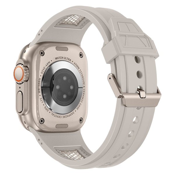 TPU-rem til Apple Watch Ultra 2 Ultra 49mm / Series 9 8 7 45mm / 6 5 4 SE (2022) SE (2023) SE 44mm / 3 2 1 42mm Starlight Titanium