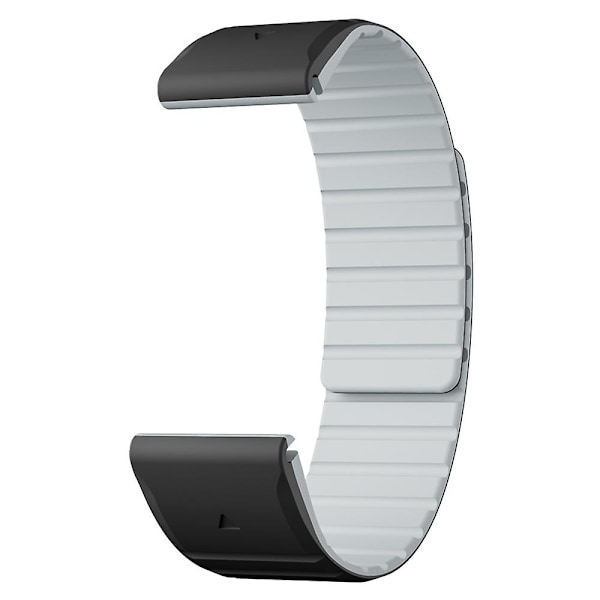 Til Garmin Fenix 5 / 5X / 6X / 7X Urrem 22mm Dual Color Silikone Smart Watch Rem Black  Grey