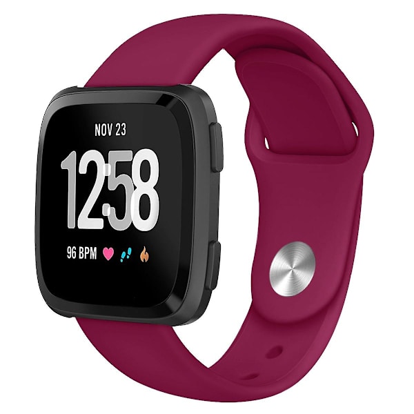 Silikoninen rannekoru Fitbit Versa 2:lle, Fitbit Versalle ja Fitbit Versa Litelle, koko: L Wine Red