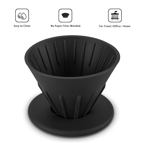 Genanvendelige kaffedryppere i silikone (sort)
