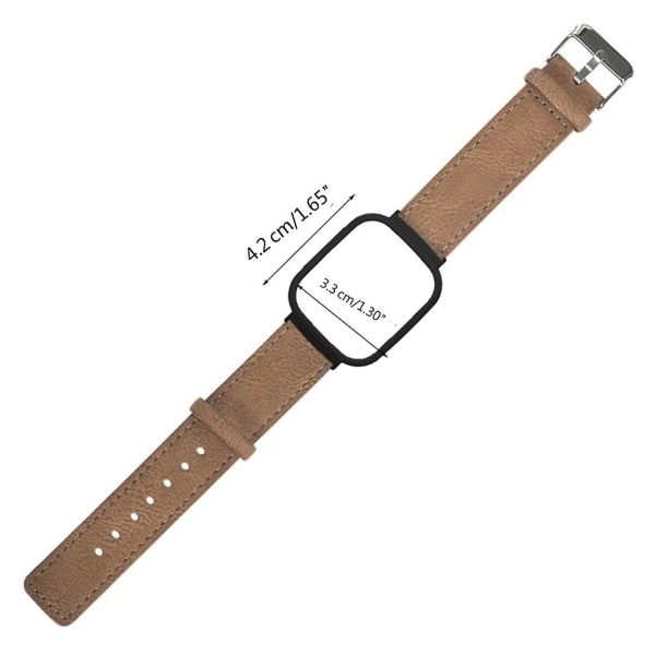 Strap+ Case för Redmi Watch 3 Läder Loop Armband Watch Bumpers Ram Brown